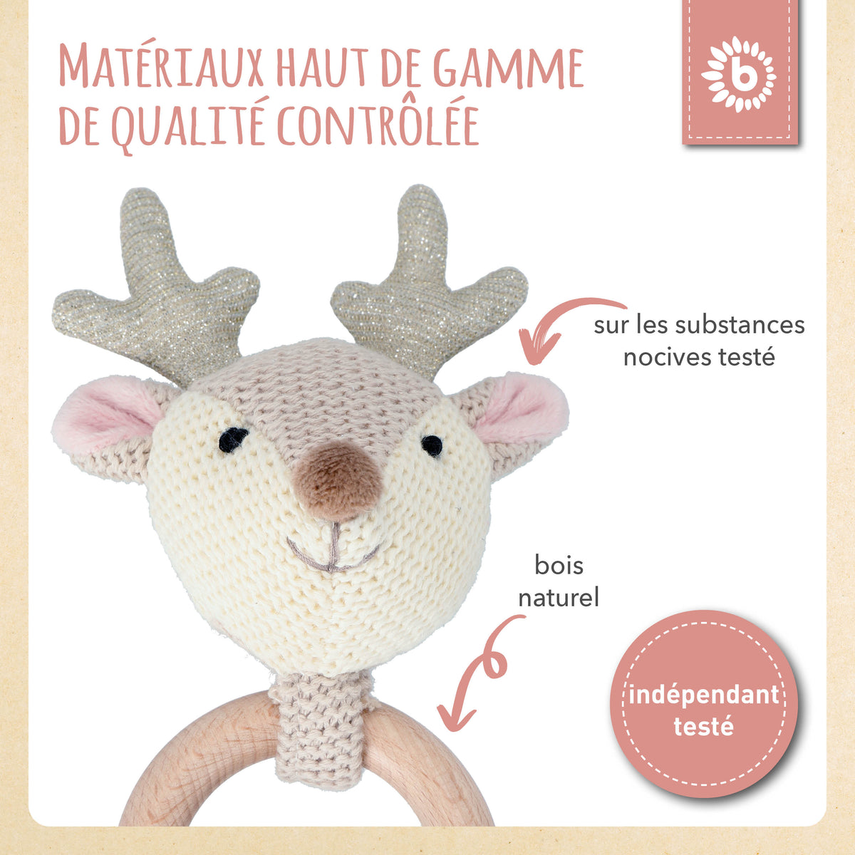 Greifling Reh Lia mit Rassel - FR Infographic