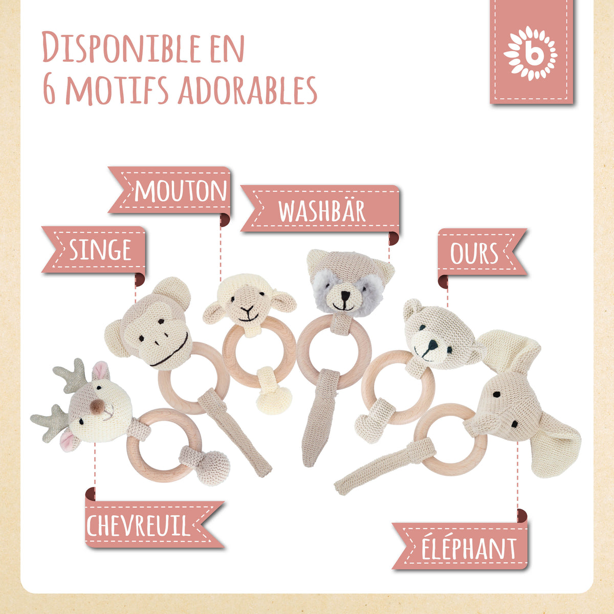 Greifling Reh Lia mit Rassel - FR Infographic