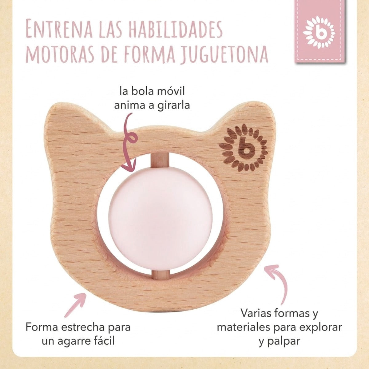 Beißring Katze mit Silikonball - ES Infographic