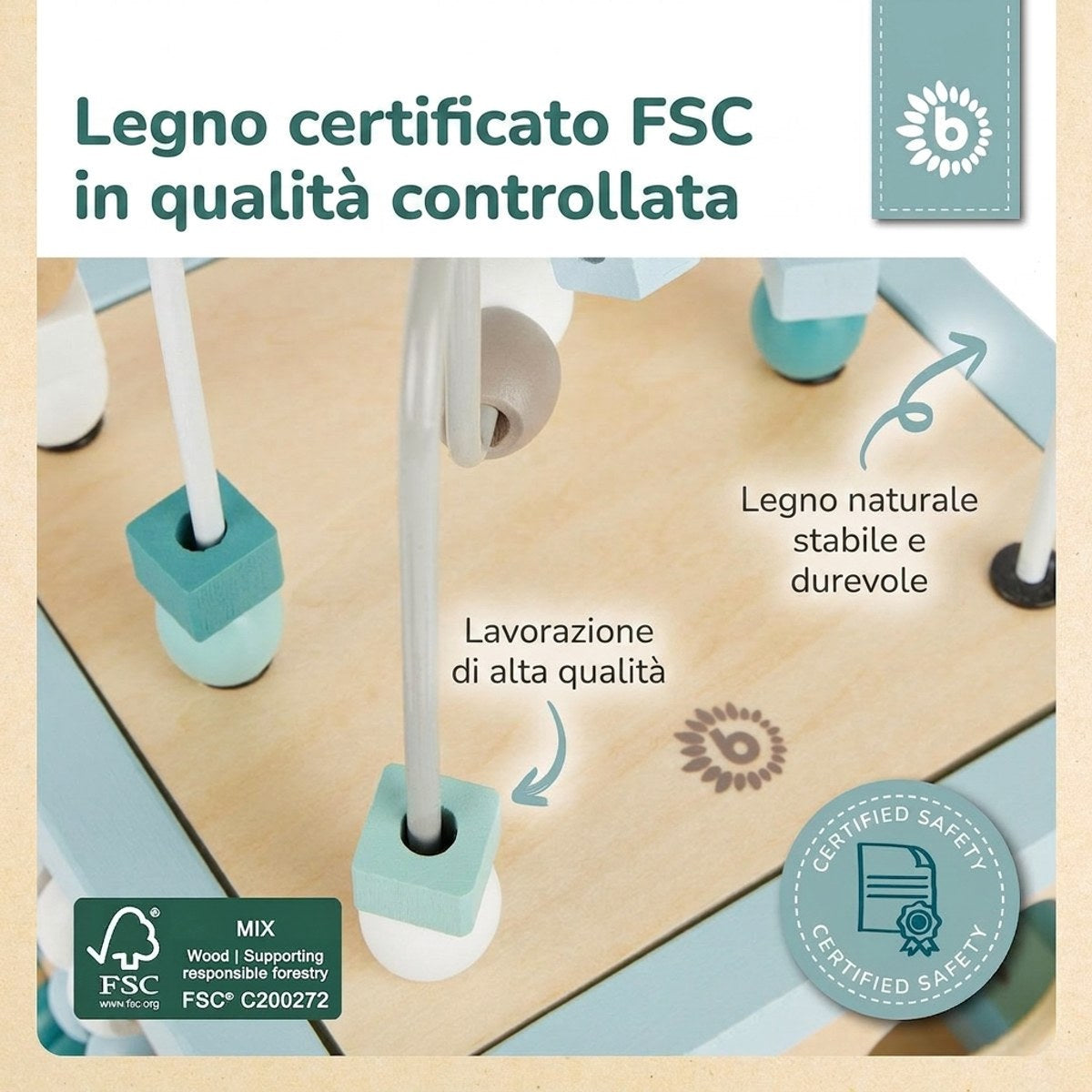 Motorikwürfel Waldtiere Holz FSC® - IT Infographic