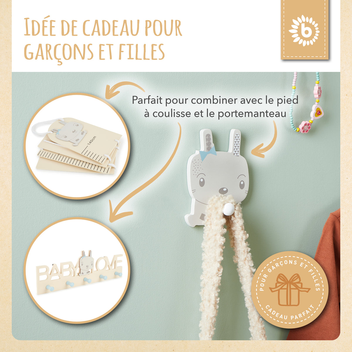 Wandhaken Hase - FR Infographic