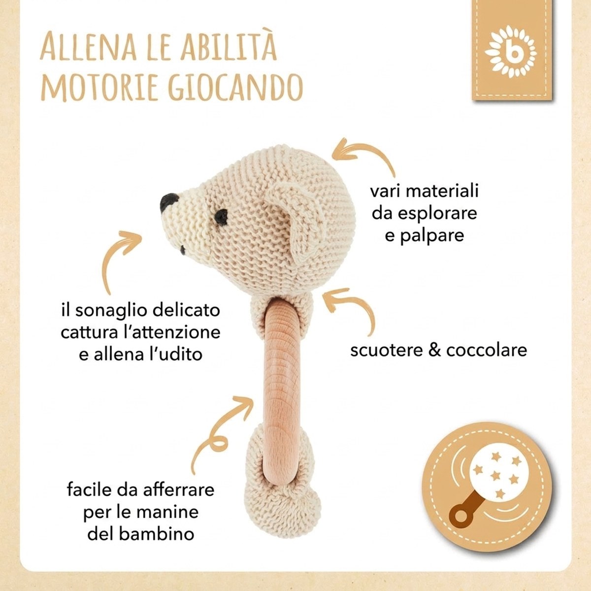 Greifling Bär mit Rassel - IT Infographic
