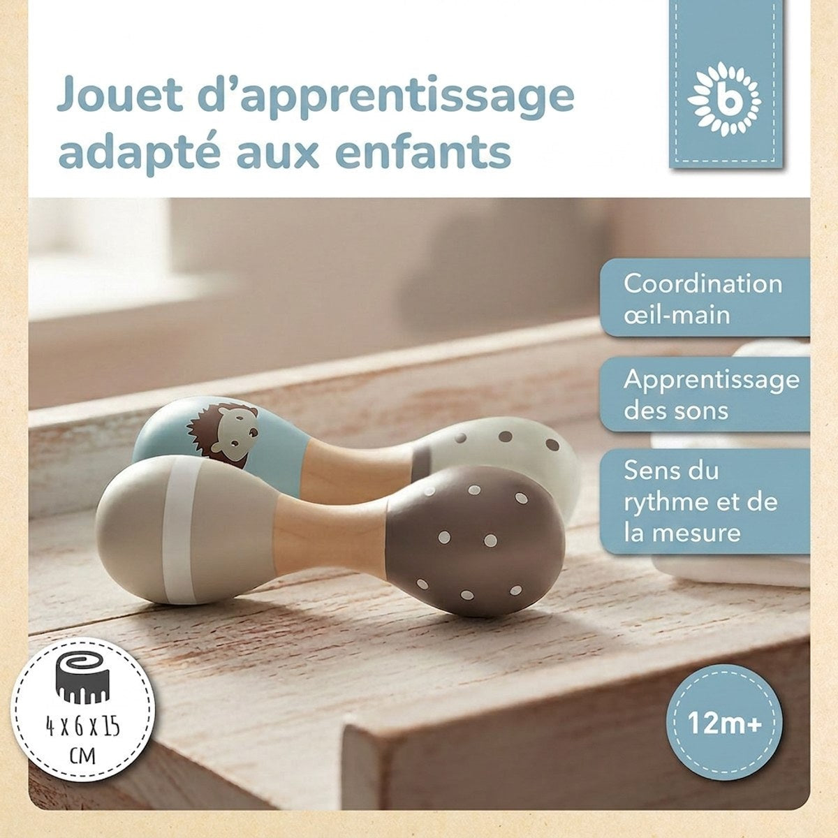 Hantelrasseln 2er Set Igel - FR Infographic