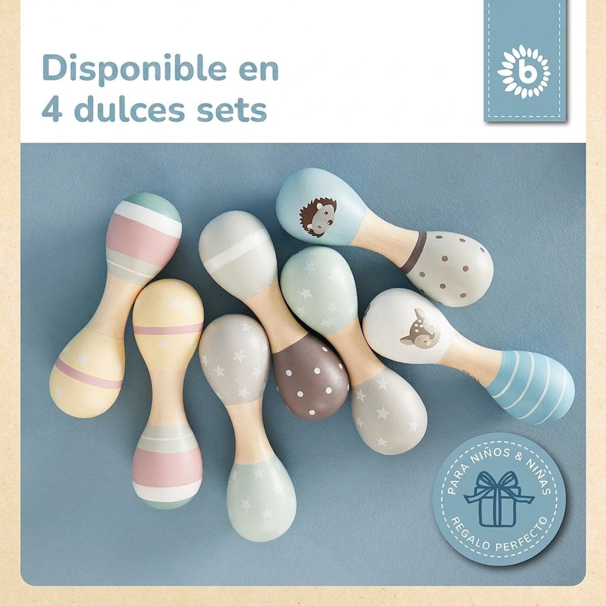 Hantelrasseln 2er Set Waldtiere - ES Infographic