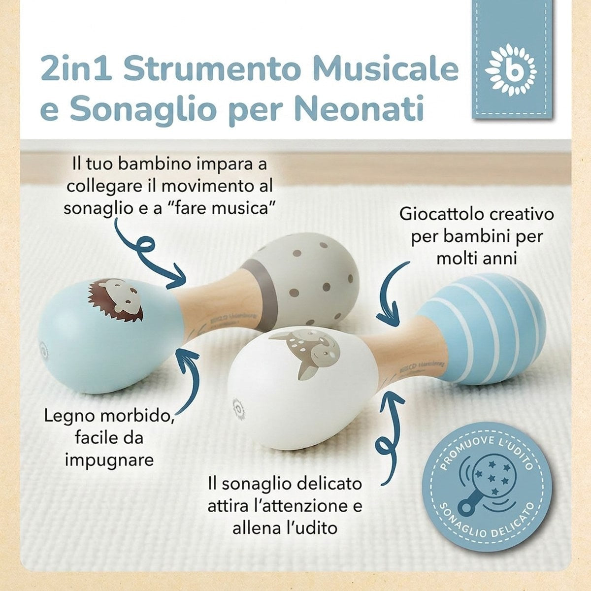 Hantelrasseln 2er Set Waldtiere - IT Infographic