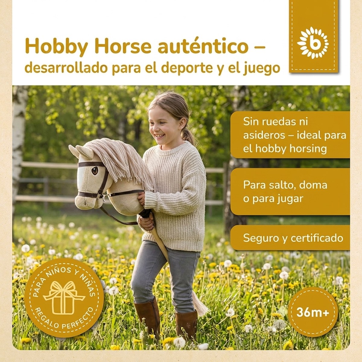 HOBBY HORSE BEIGE - GRÖSSE M - ES Infographic