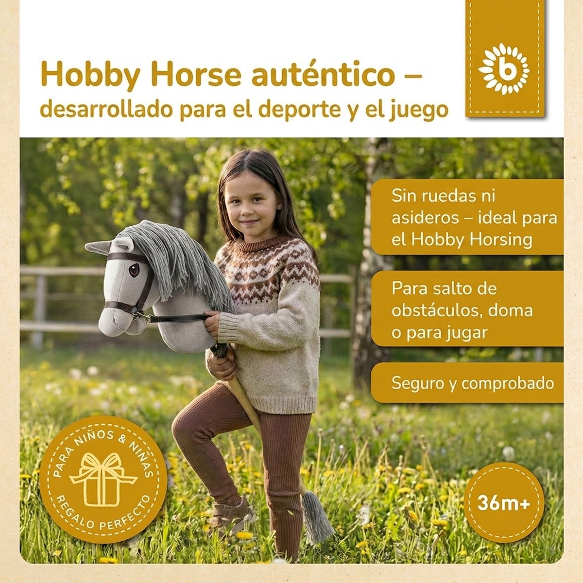 HOBBY HORSE GRAU - GRÖSSE M - ES Infographic