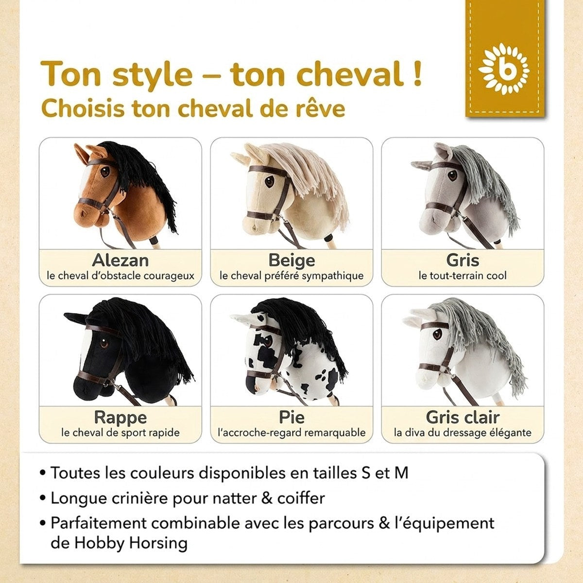 HOBBY HORSE GRAU - GRÖSSE S - FR Infographic
