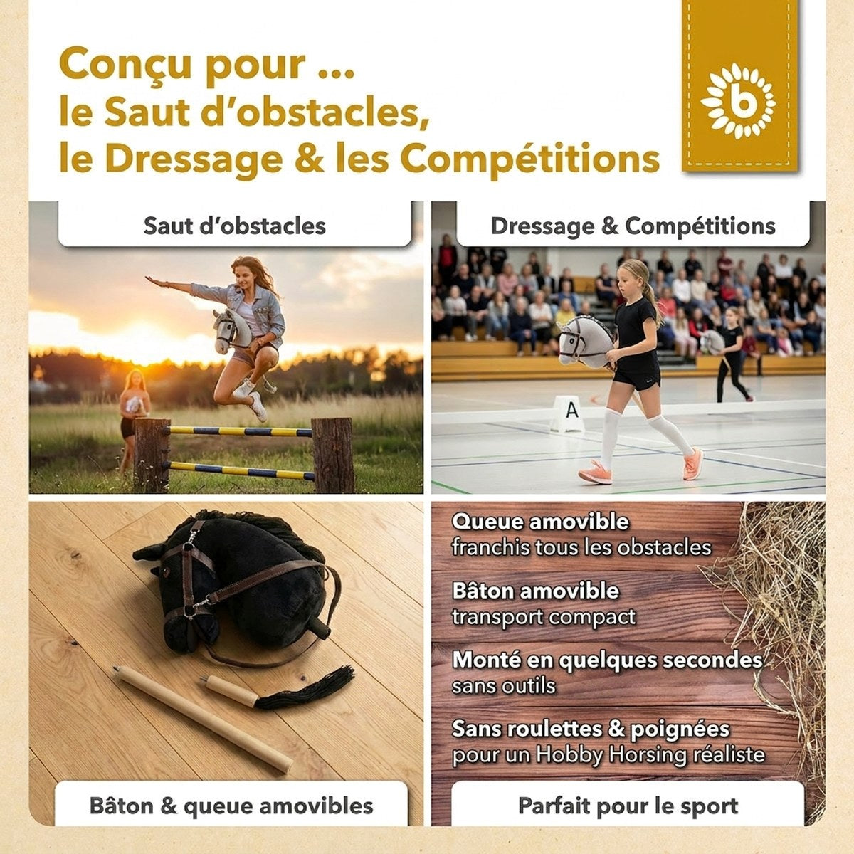 HOBBY HORSE RAPPE - GRÖSSE M - FR Infographic
