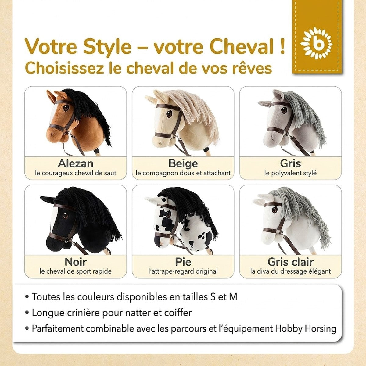 HOBBY HORSE RAPPE - GRÖSSE S - FR Infographic