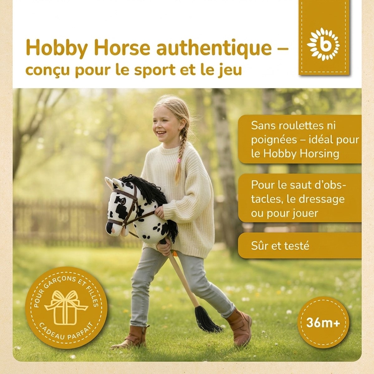 HOBBY HORSE SCHECKE - GRÖSSE M - FR Infographic