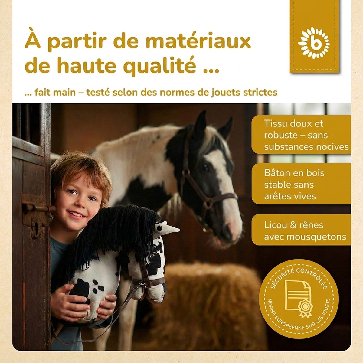 HOBBY HORSE SCHECKE - GRÖSSE M - FR Infographic