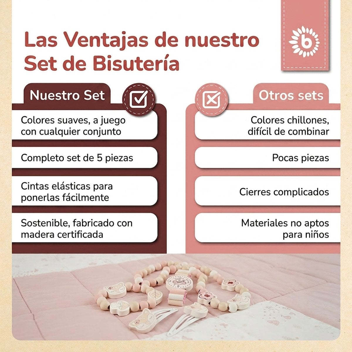 Holzschmuckset Reh Ella FSC® - ES Infographic