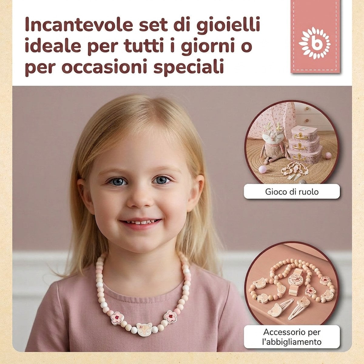 Holzschmuckset Reh Ella FSC® - IT Infographic