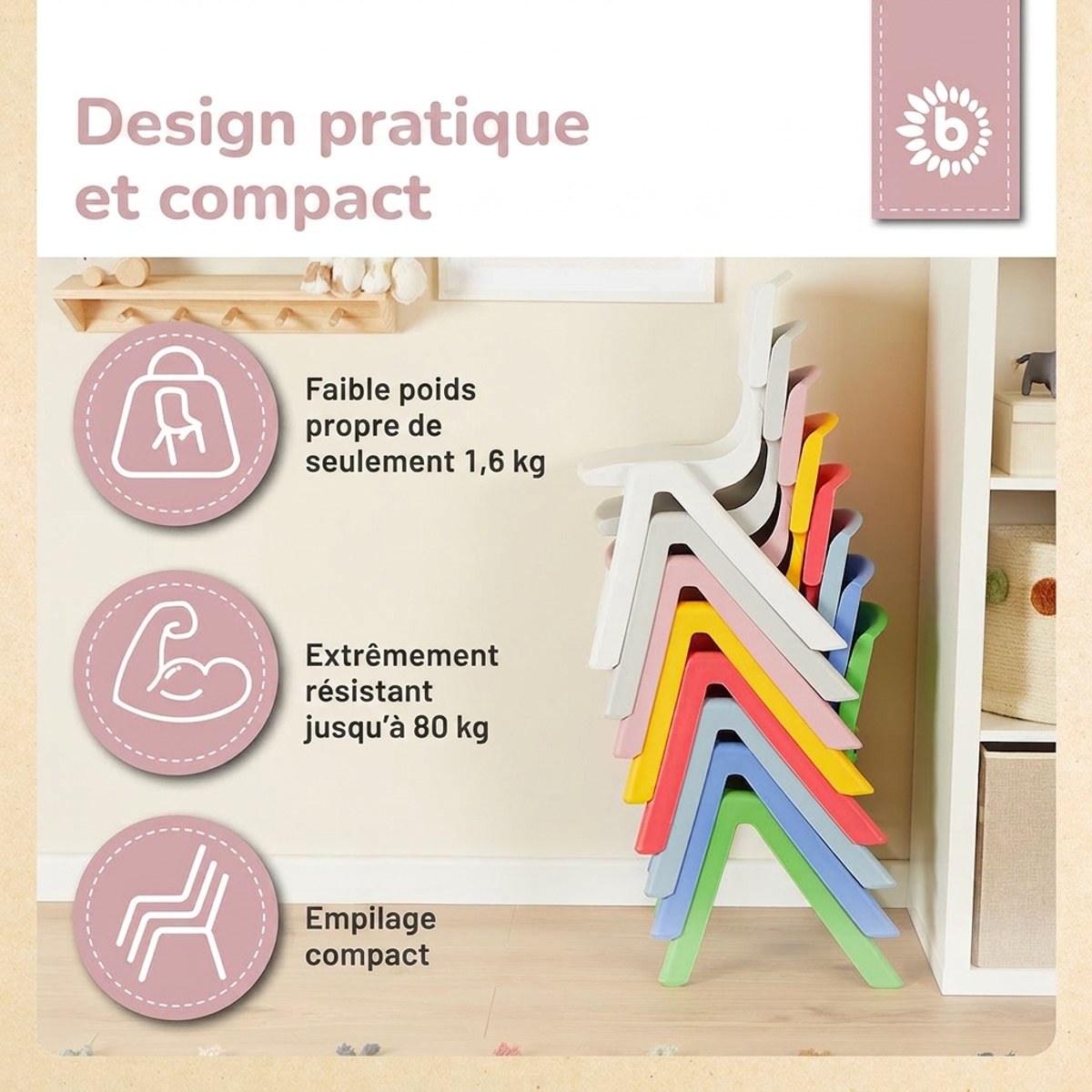 Kinderstuhl dreamy rose - FR Infographic