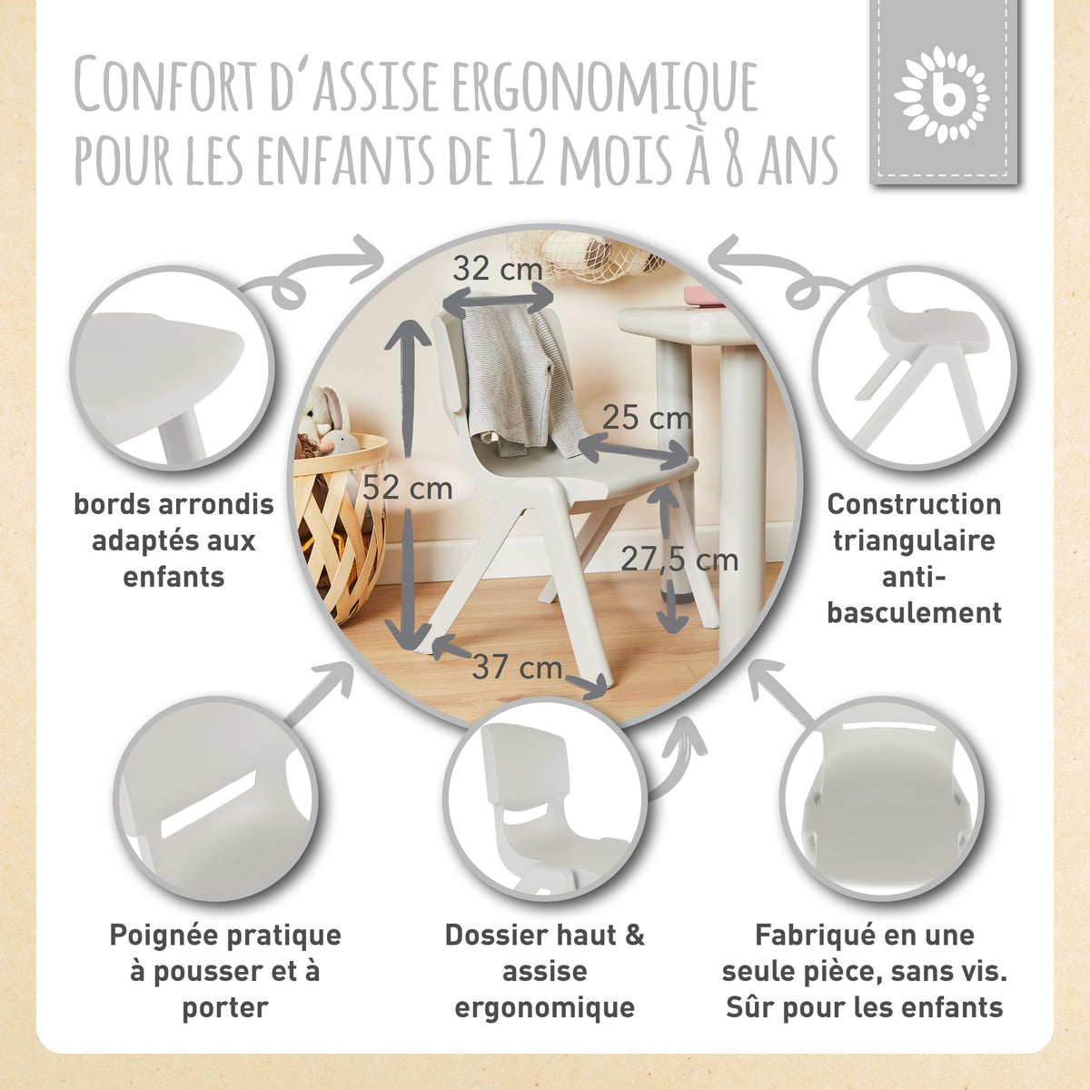 Kinderstuhl silver - FR Infographic