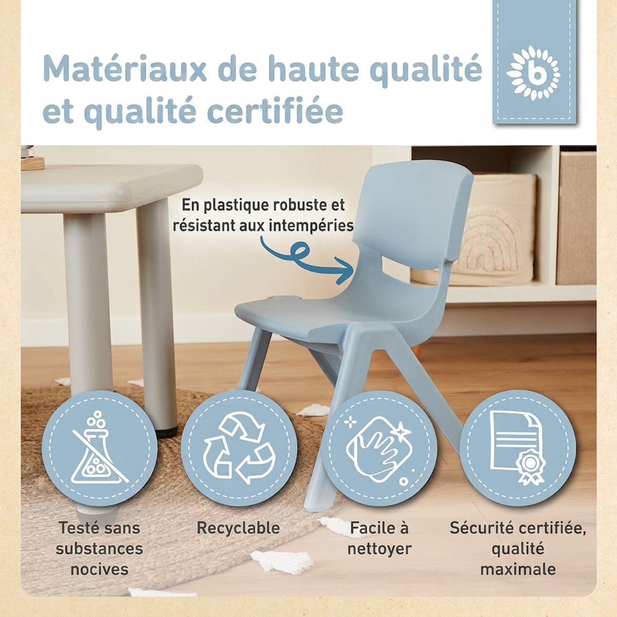 Kinderstuhl hazy blue - FR Infographic