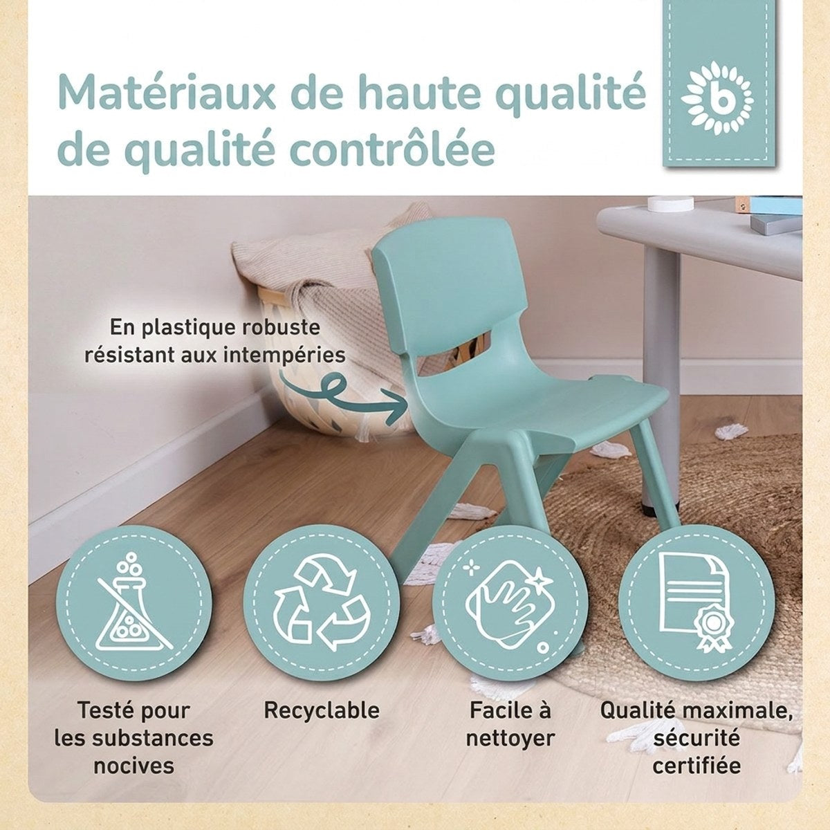 Kinderstuhl mint - FR Infographic