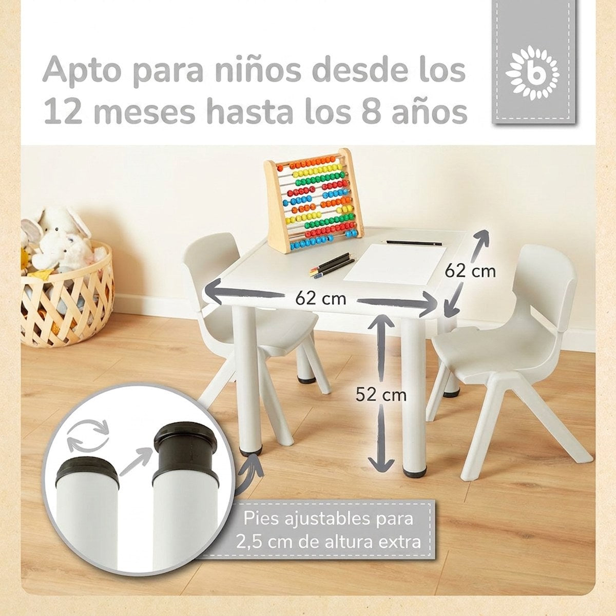 Kindertisch silver - ES Infographic