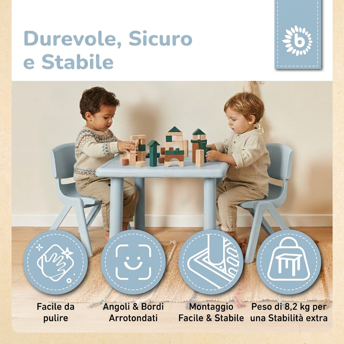 Kindertisch hazy blue - IT Infographic