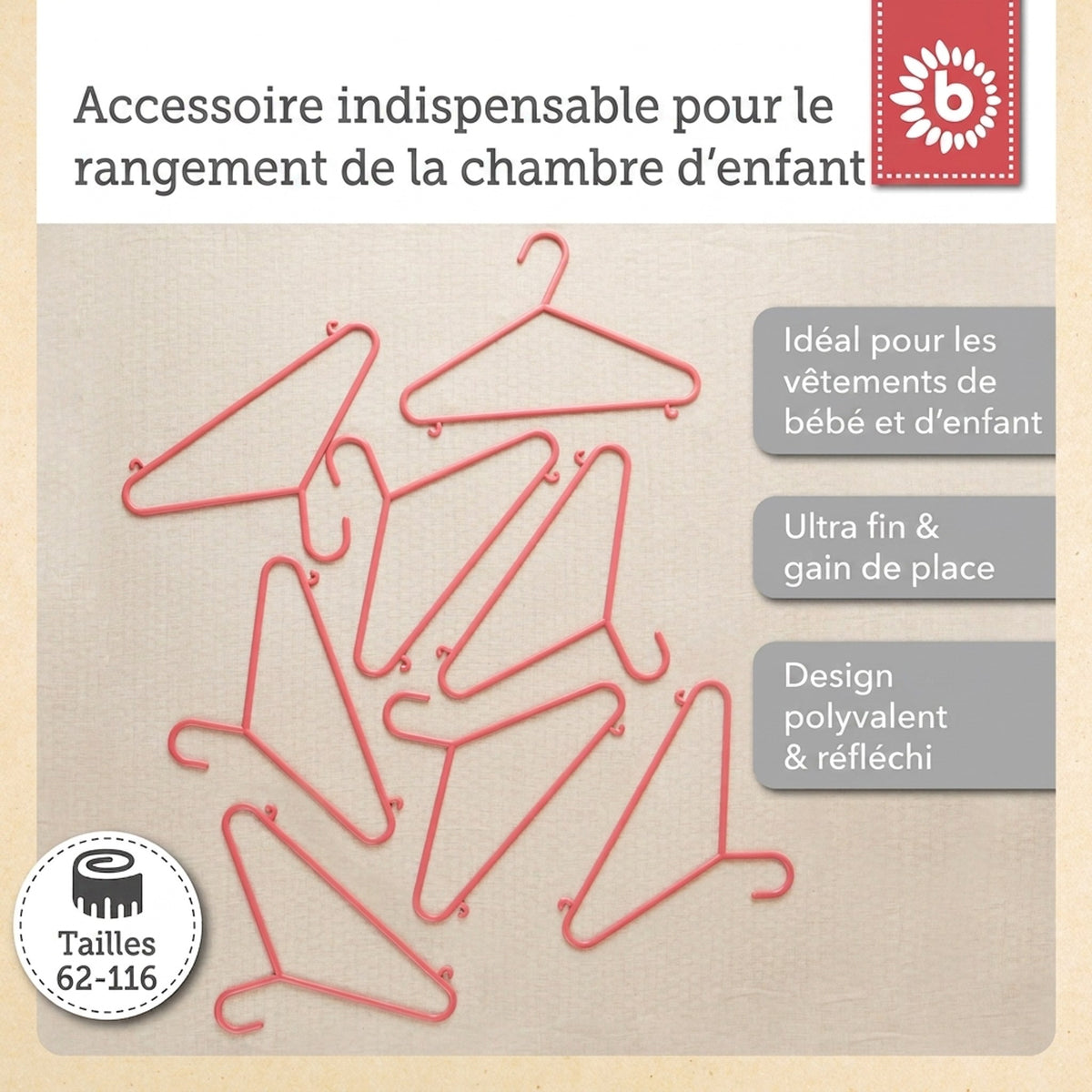 Kleiderbügel 8er Set berry - FR Infographic