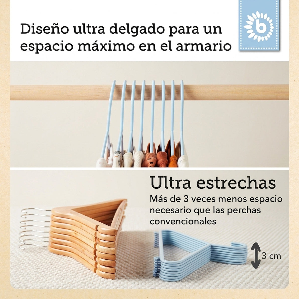Kleiderbügel 8er Set hazy blue - ES Infographic