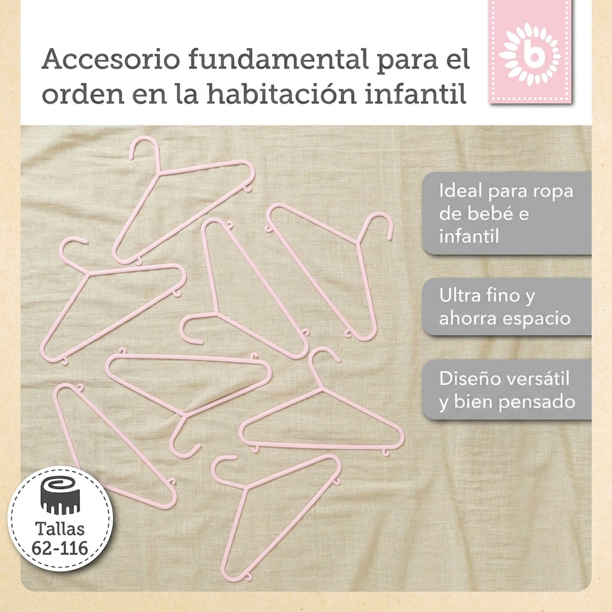 Kleiderbügel 8er Set rose - ES Infographic