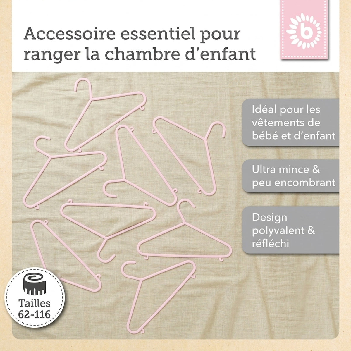 Kleiderbügel 8er Set rose - FR Infographic