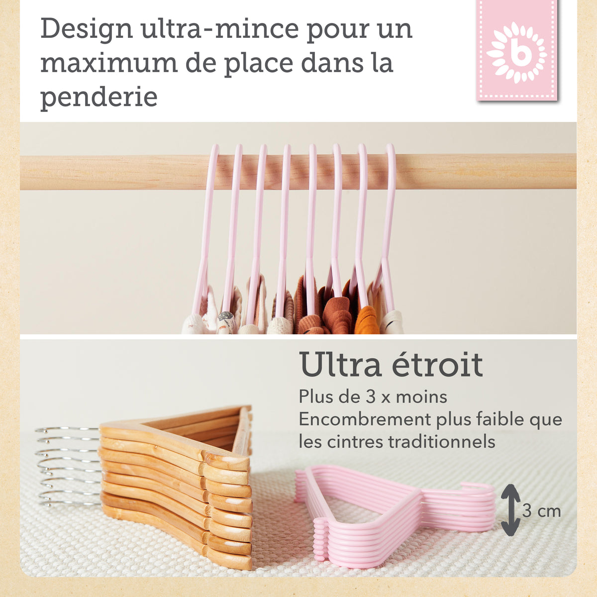 Kleiderbügel 8er Set rose - FR Infographic