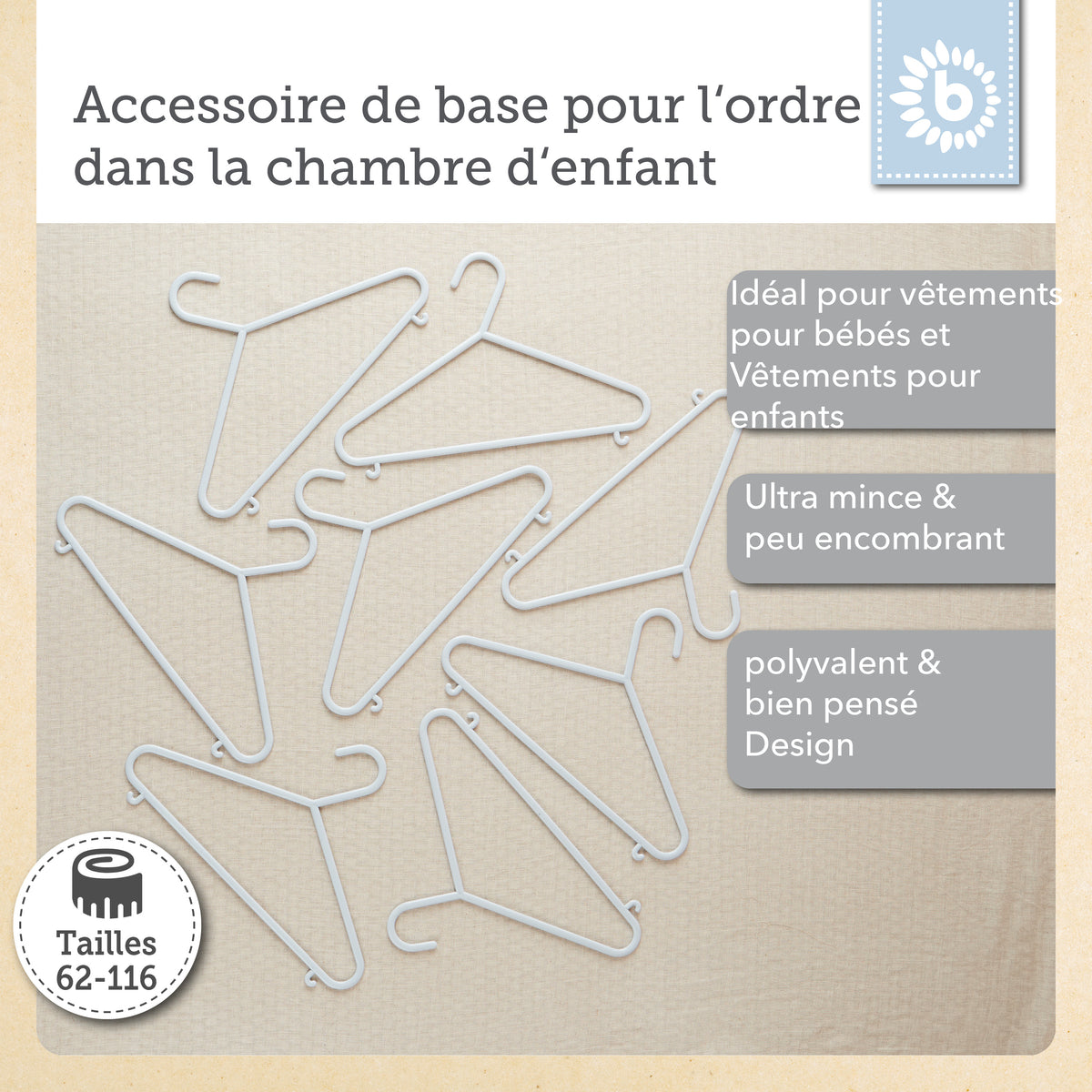 Kleiderbügel 8er Set misty blue - FR Infographic