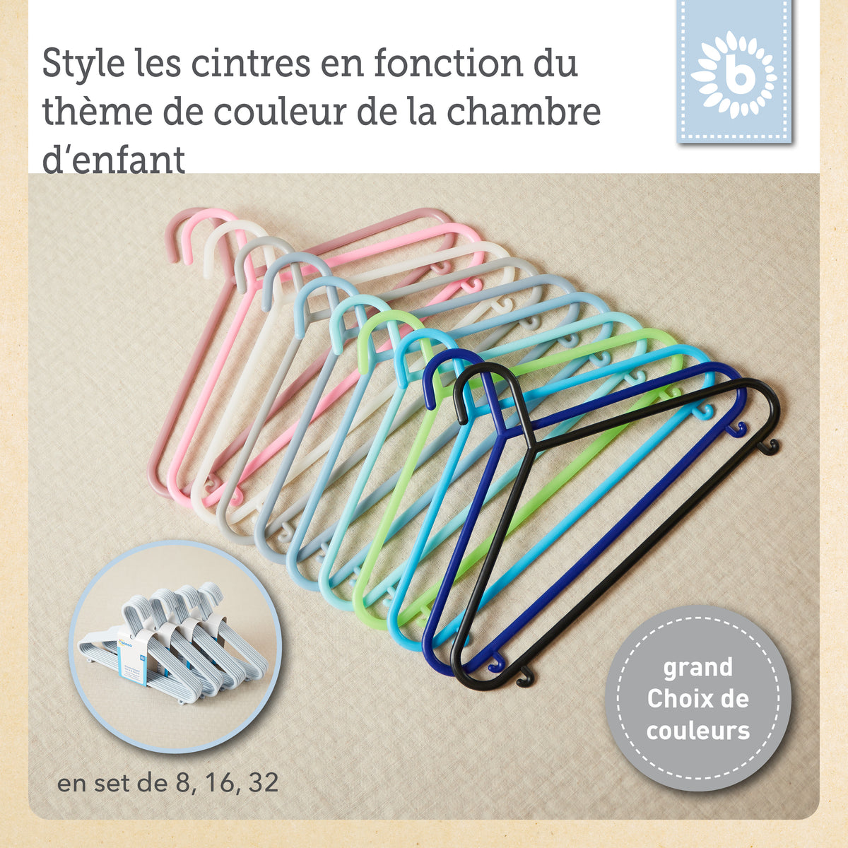 Kleiderbügel 8er Set misty blue - FR Infographic