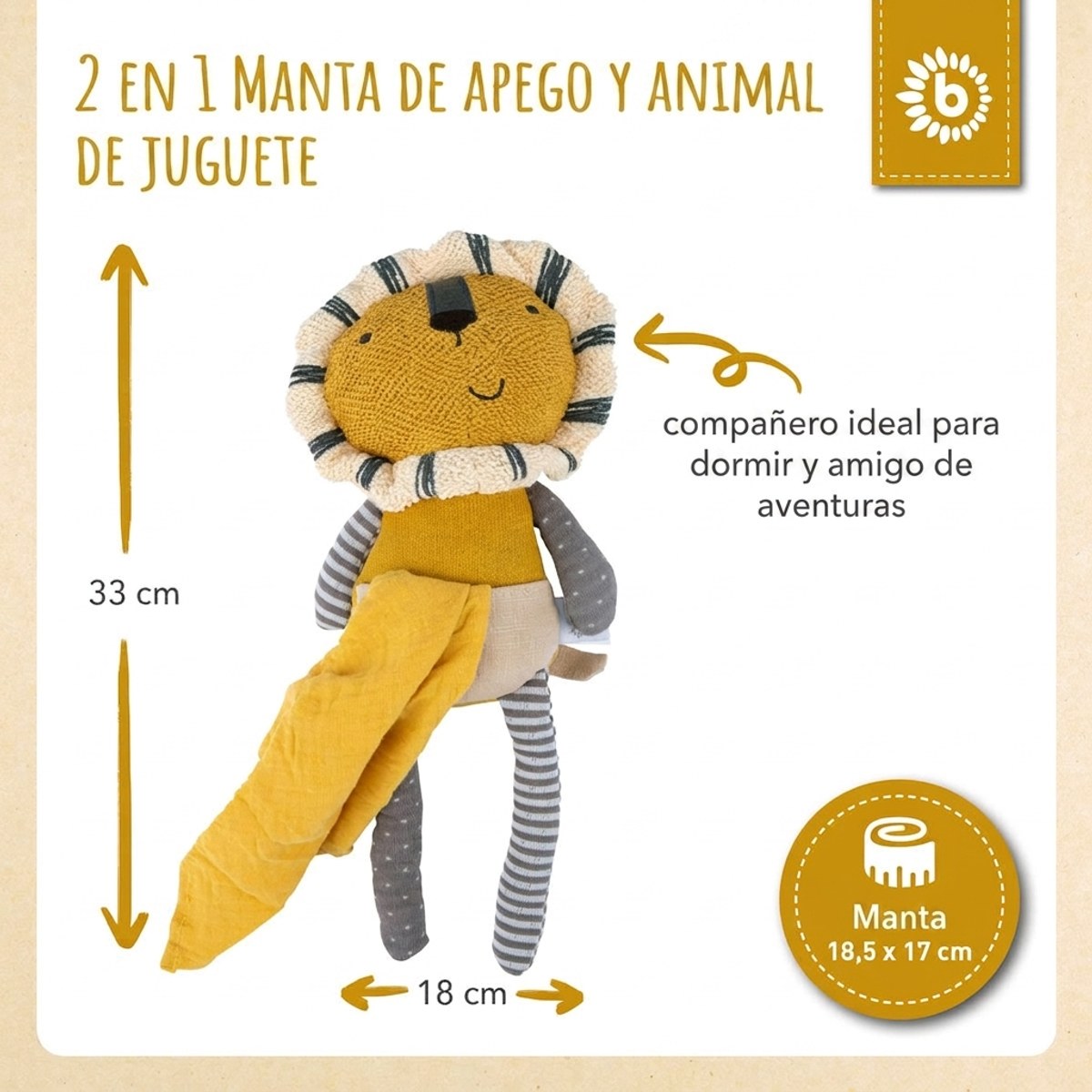 Kuscheltier Löwe mit Schmusetuch - ES Infographic