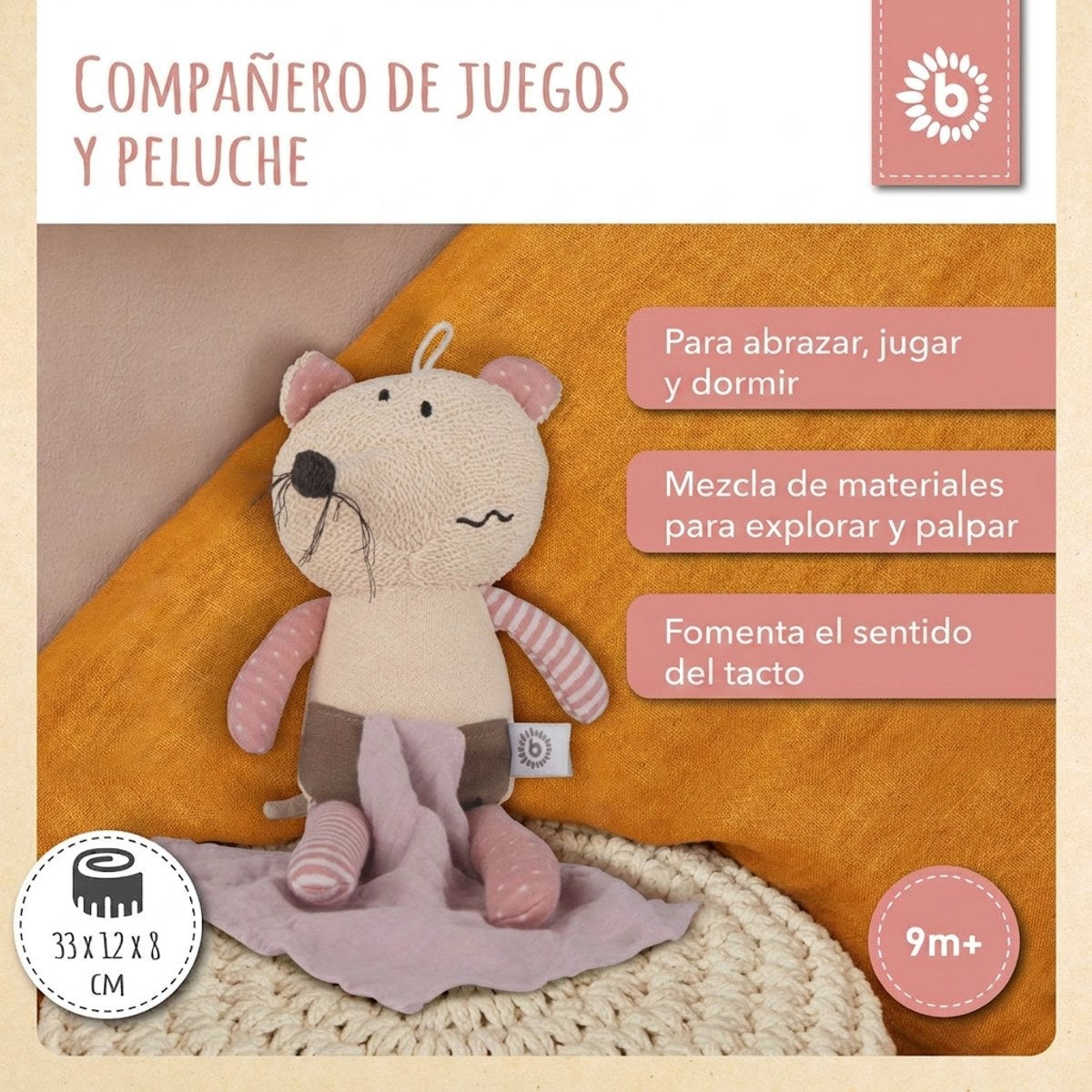 Kuscheltier Maus mit Schmusetuch - ES Infographic