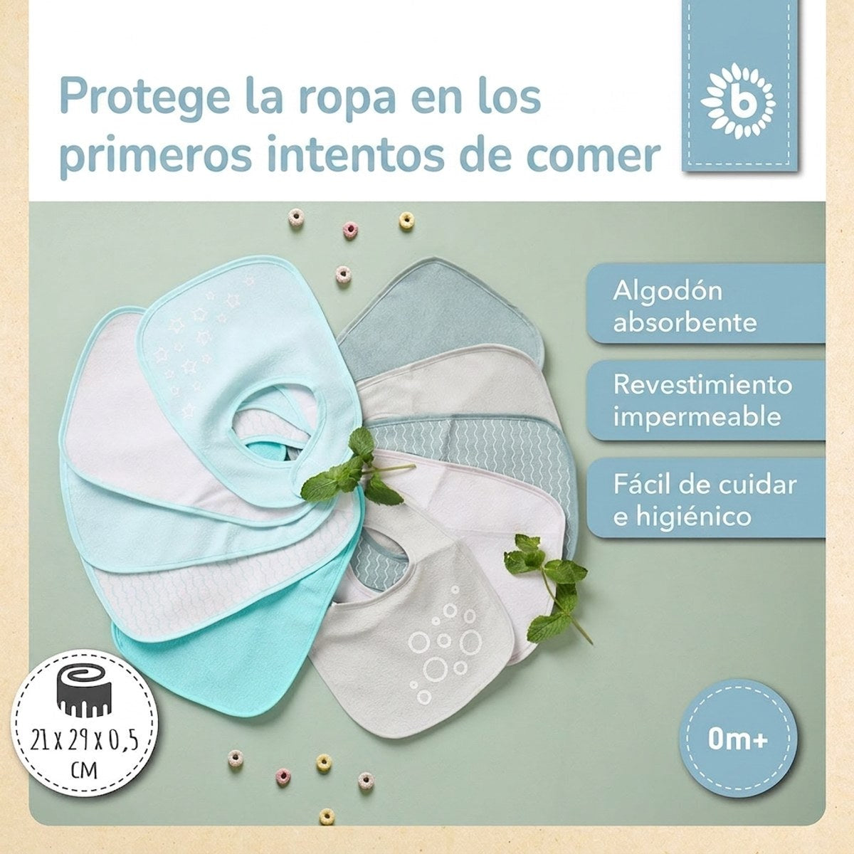 Lätzchen 10er Set teal - ES Infographic