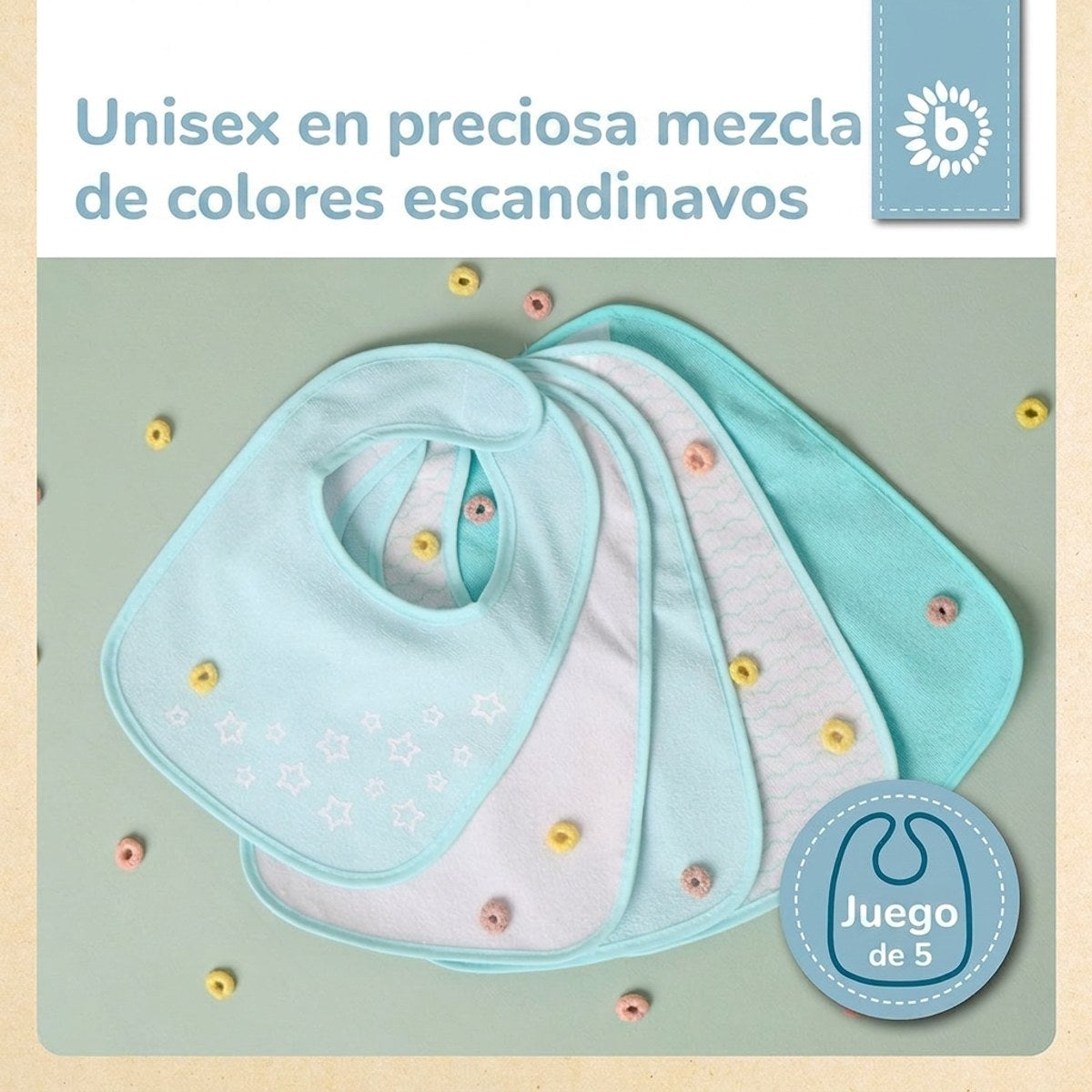 Lätzchen 5er Set teal - ES Infographic