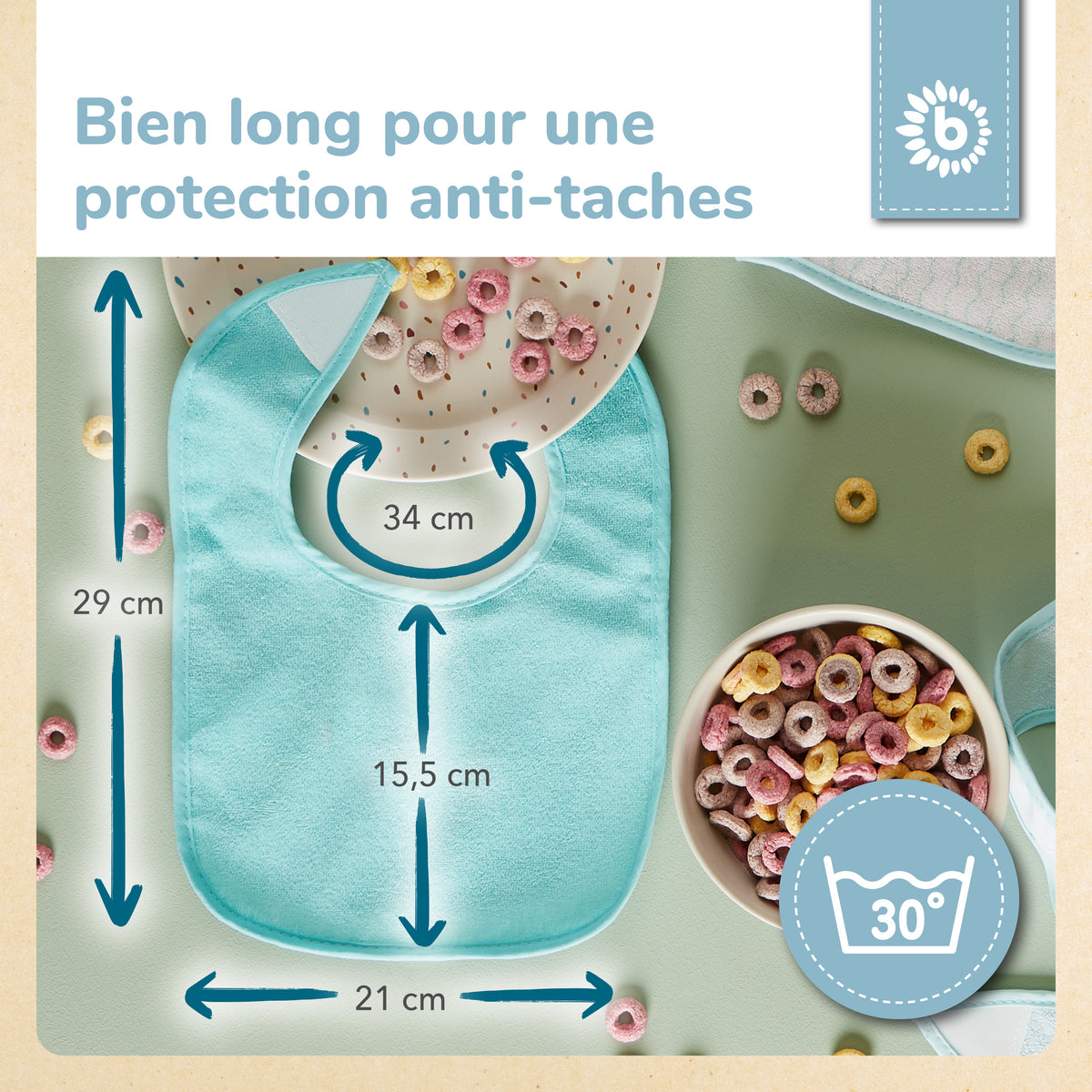 Lätzchen 5er Set teal - FR Infographic