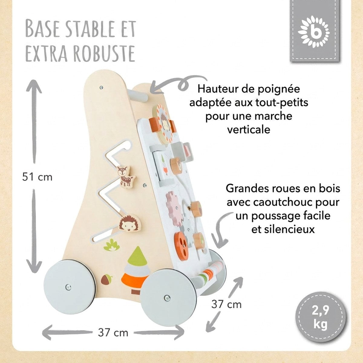 Lauflernwagen Waldtiere FSC® - FR Infographic