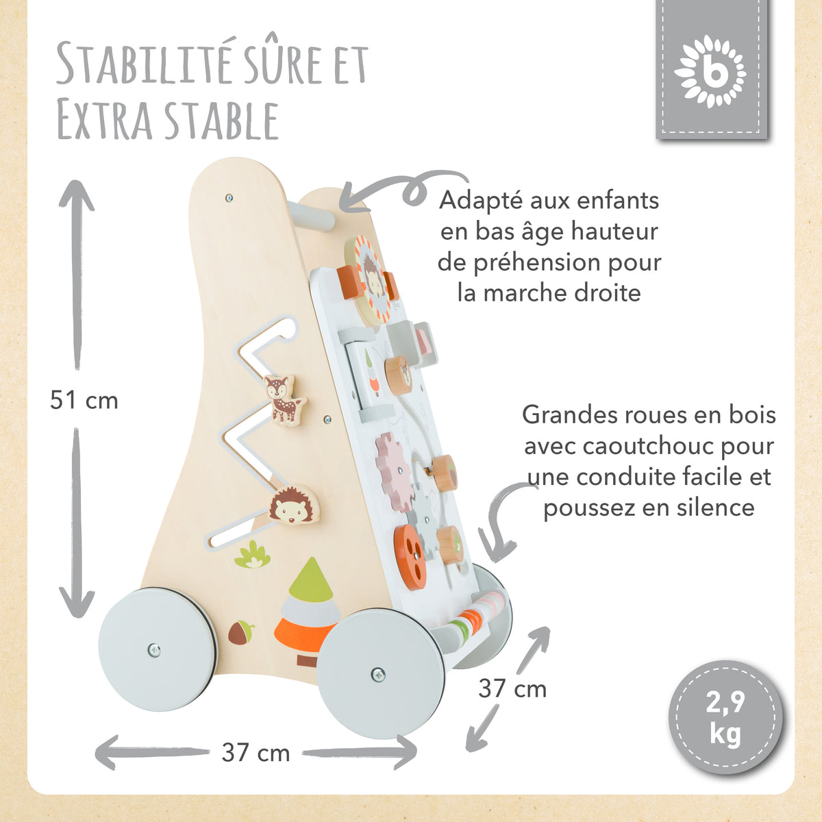 Lauflernwagen Waldtiere FSC® - FR Infographic