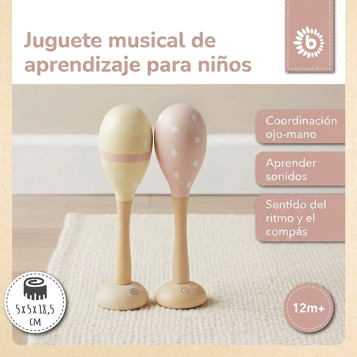 Maracas 2er Set dreamy rose - ES Infographic
