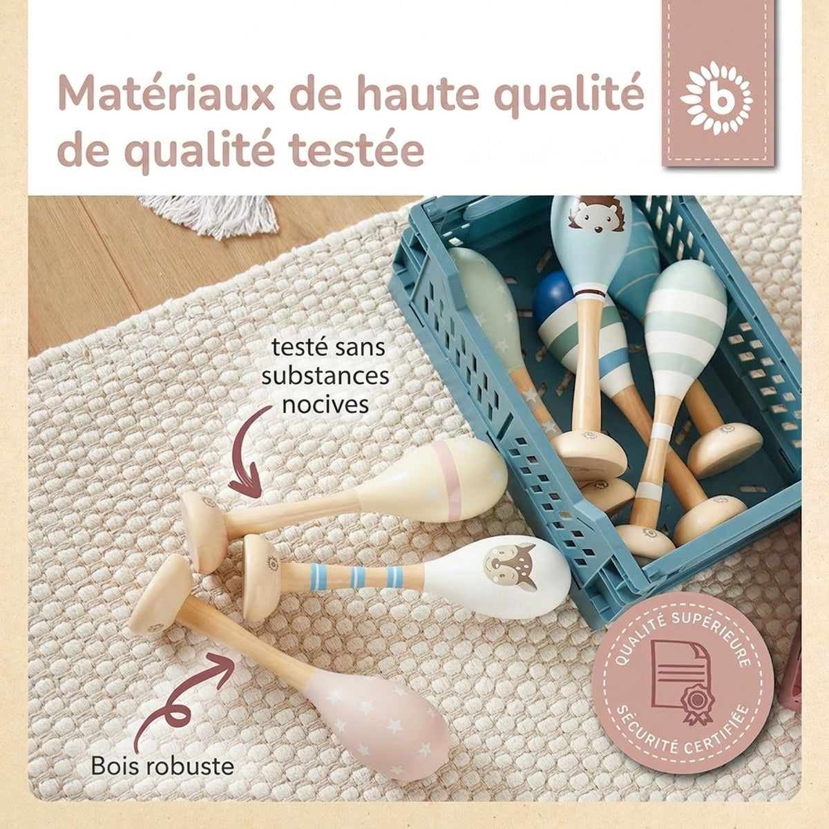 Maracas 2er Set dreamy rose - FR Infographic