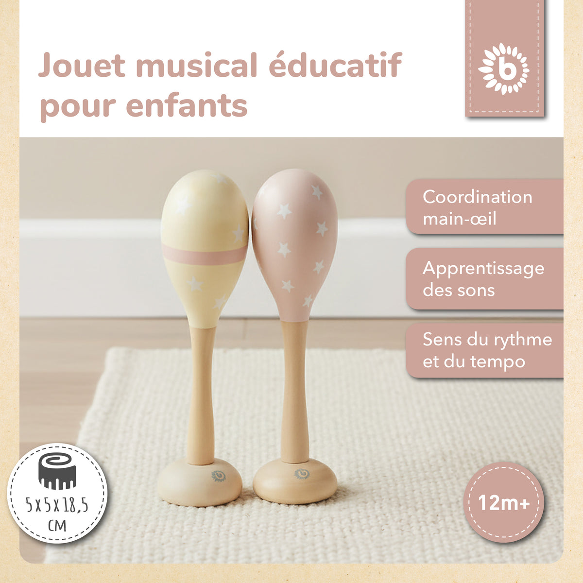 Maracas 2er Set dreamy rose - FR Infographic