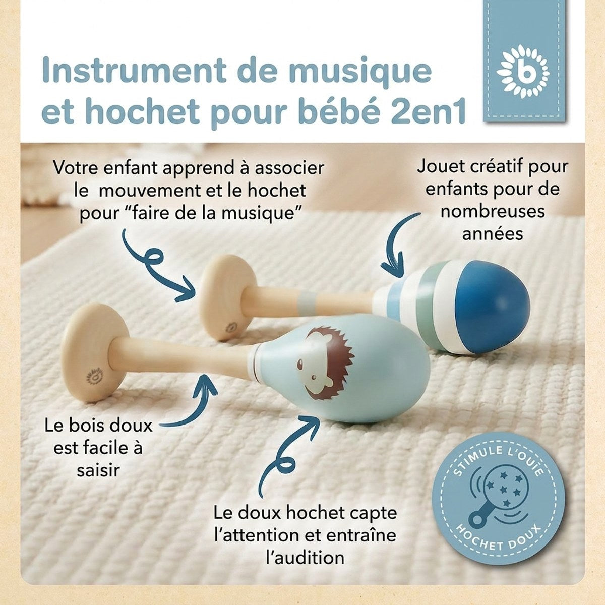 Maracas 2er Set Igel - FR Infographic