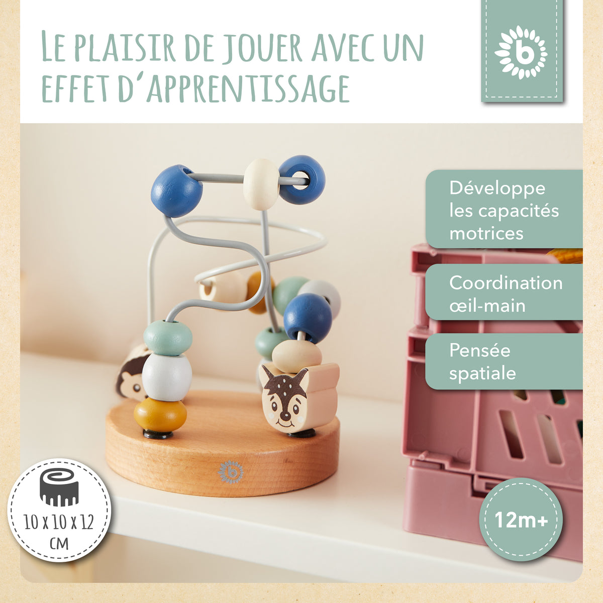 Mini Motorikschleife Waldtiere blau - FR Infographic