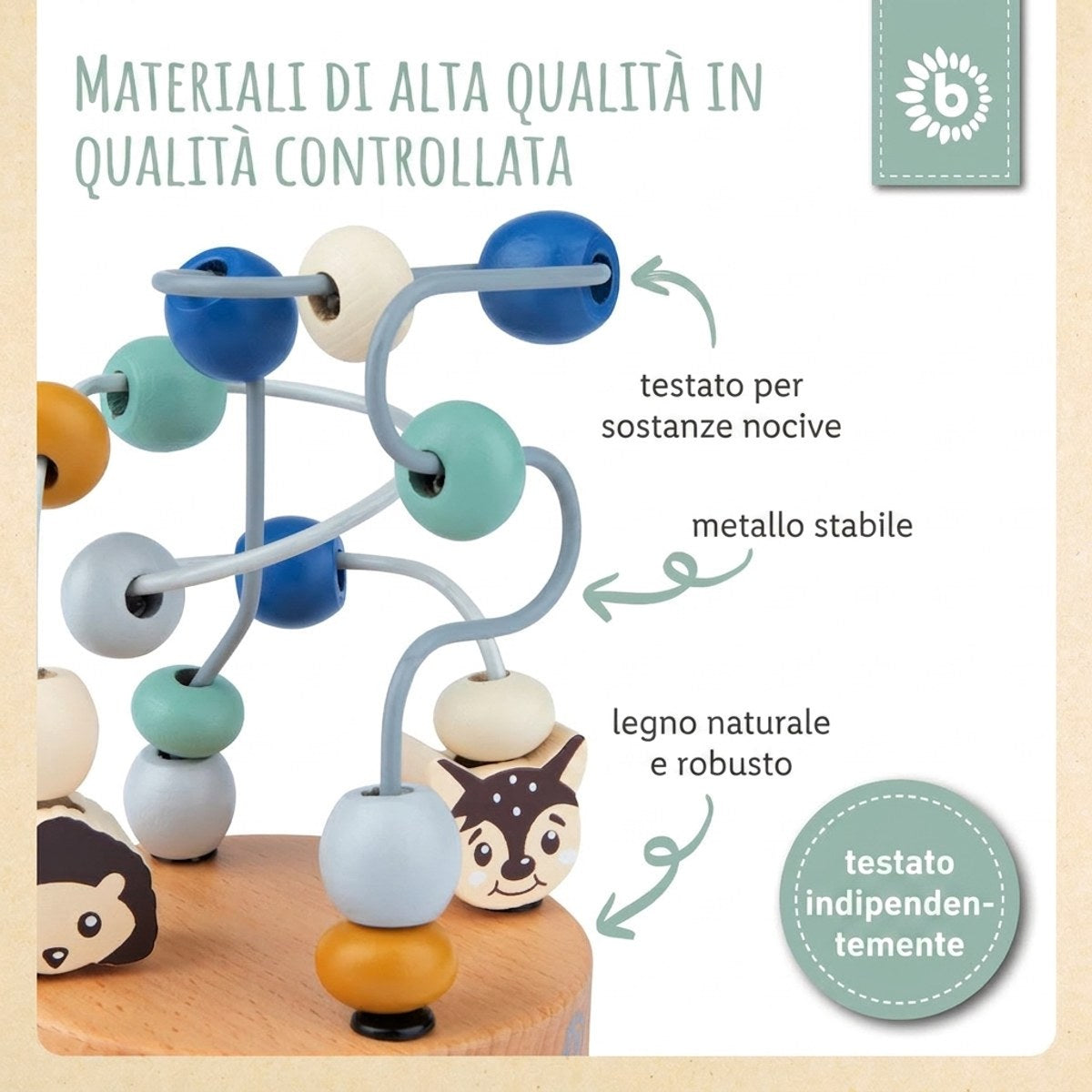 Mini Motorikschleife Waldtiere blau - IT Infographic