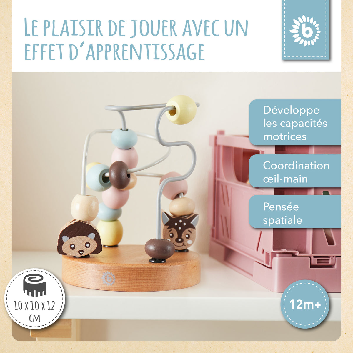 Mini Motorikschleife Waldtiere rose - FR Infographic
