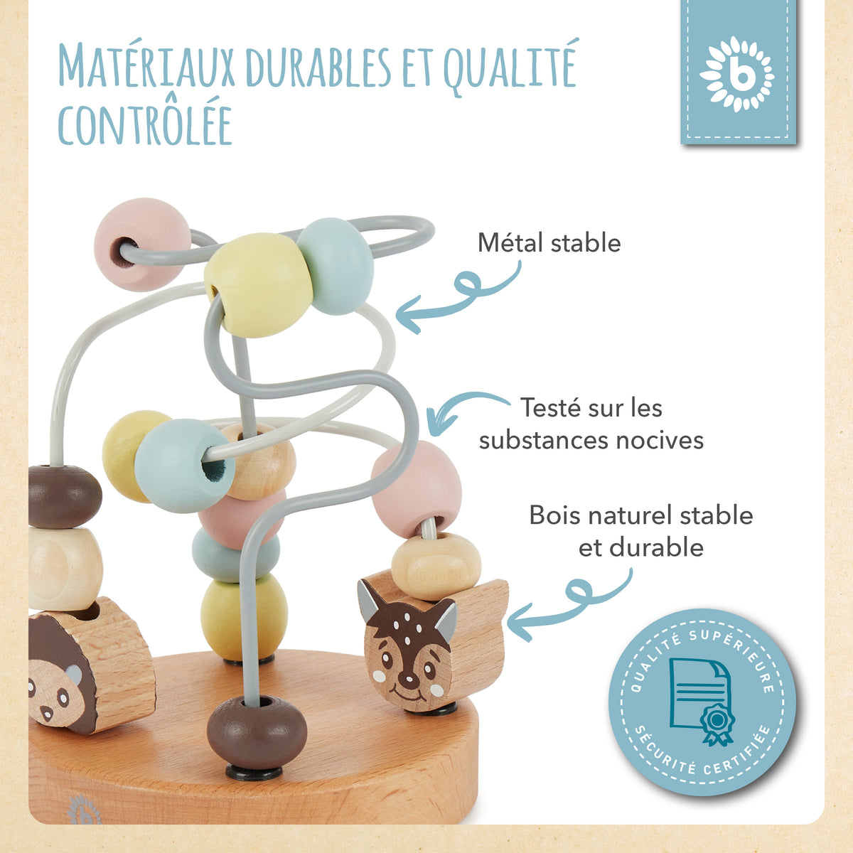 Mini Motorikschleife Waldtiere rose - FR Infographic