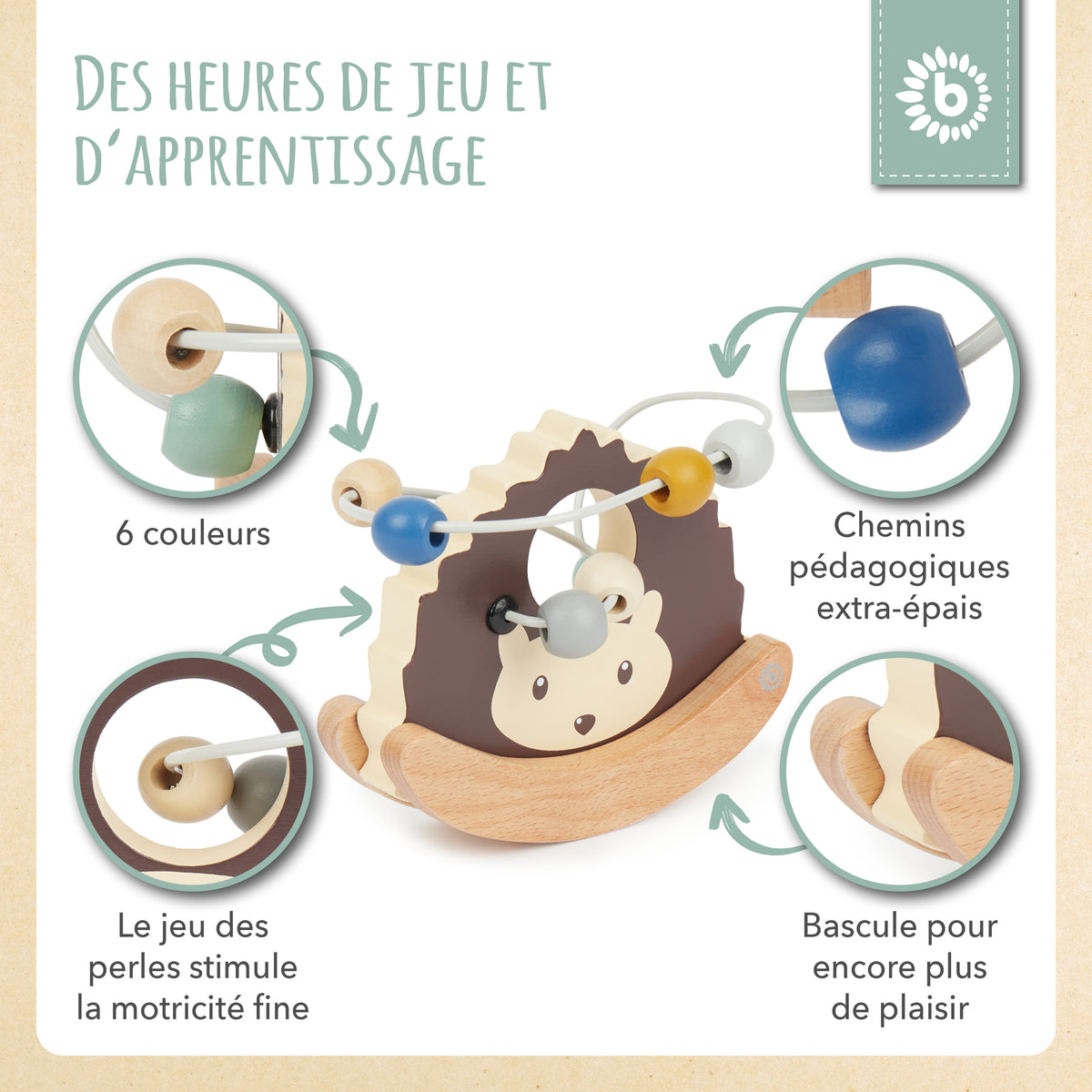 Motorikschleife mit Wippe Igel - FR Infographic