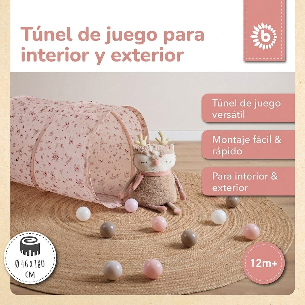 Pop Up Spieltunnel Dreamy Flowers - ES Infographic