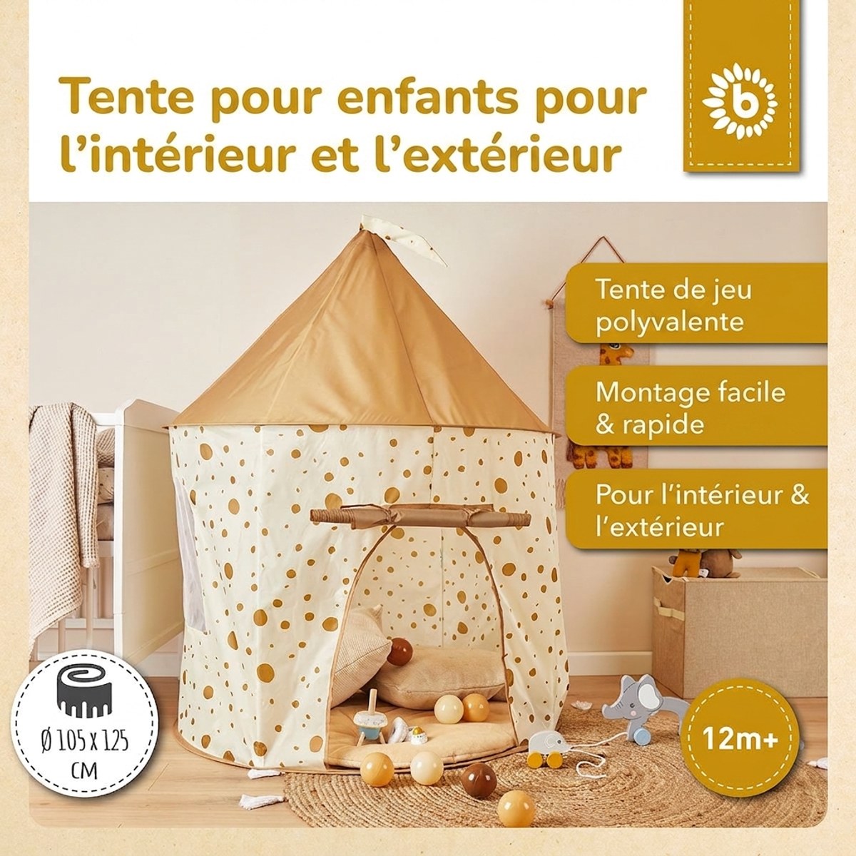 Pop up Spielzelt Dots - FR Infographic