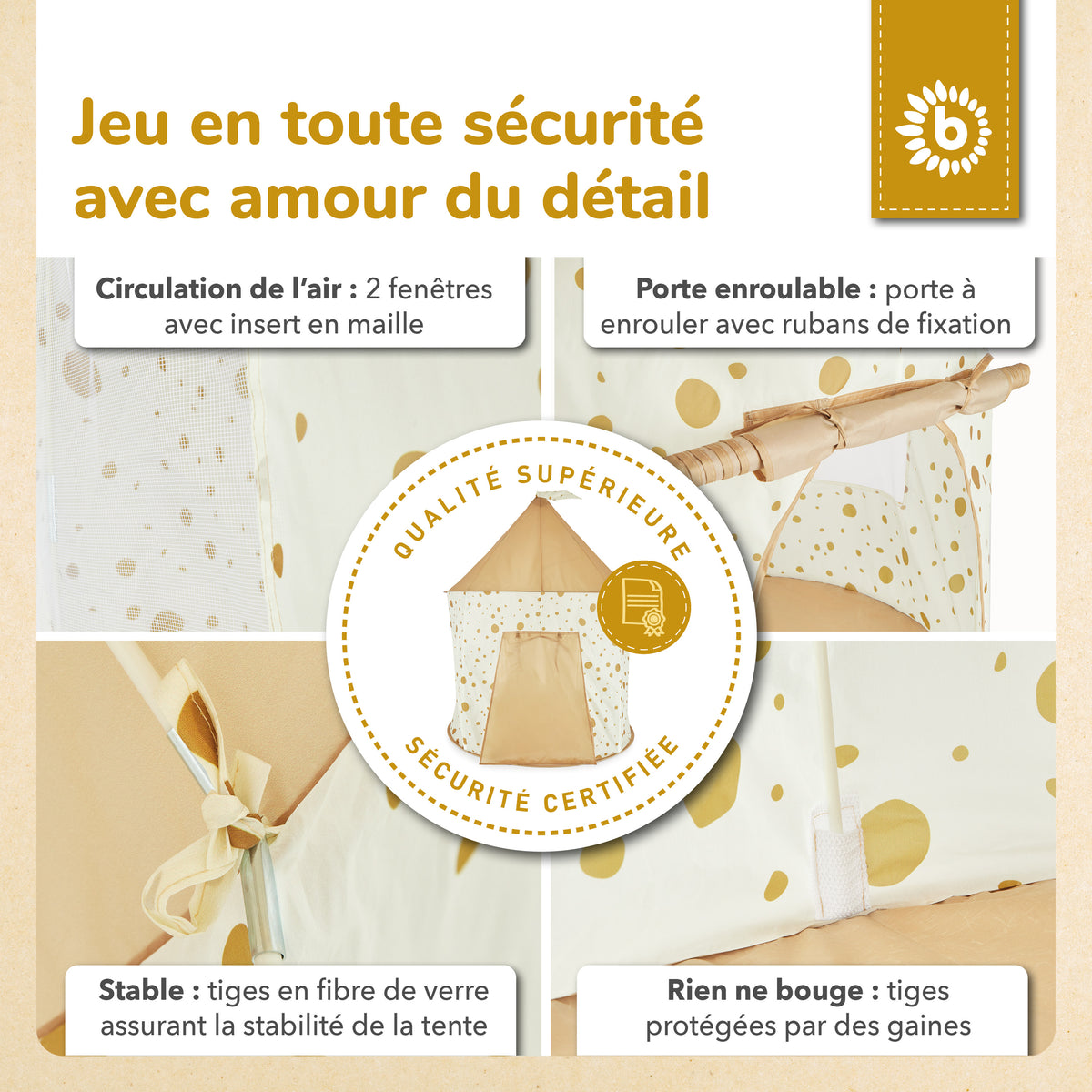 Pop up Spielzelt Dots - FR Infographic